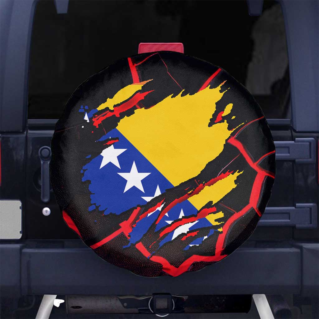 Bosnia and Herzegovina Flag Spare Tire Cover with Dragon Shape - Fusion of National Pride & Sports Spirit