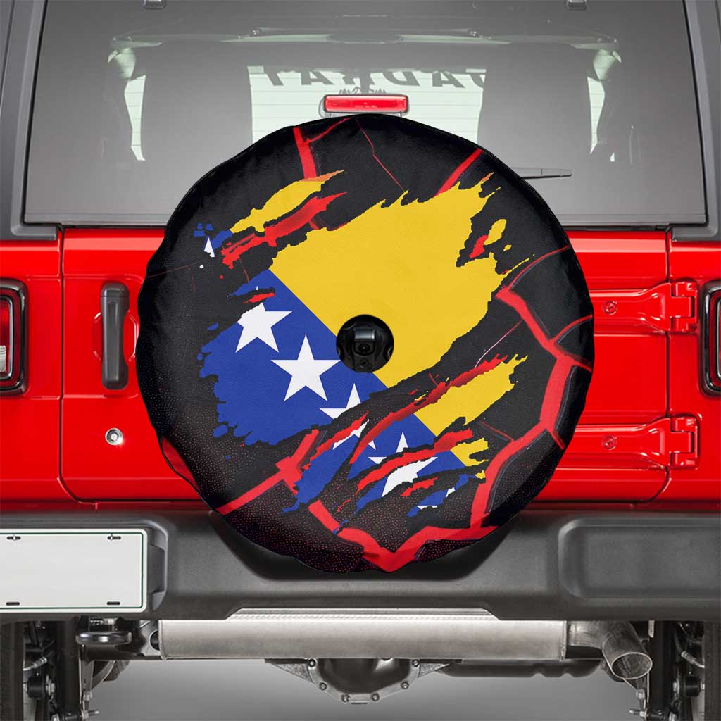 Bosnia and Herzegovina Flag Spare Tire Cover with Dragon Shape - Fusion of National Pride & Sports Spirit