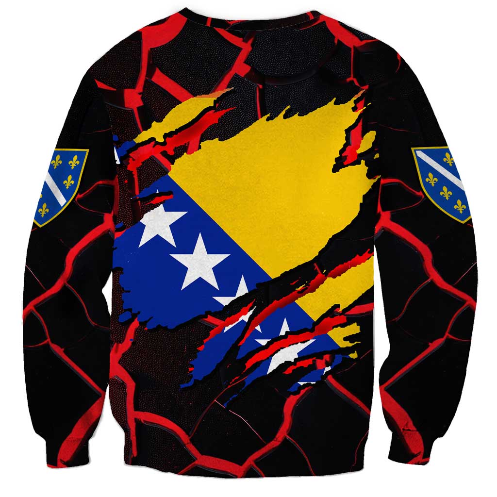 Bosnia and Herzegovina Flag Sweatshirt with Dragon Shape - Fusion of National Pride & Sports Spirit
