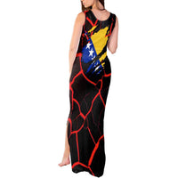 Bosnia and Herzegovina Flag Tank Maxi Dress with Dragon Shape - Fusion of National Pride & Sports Spirit