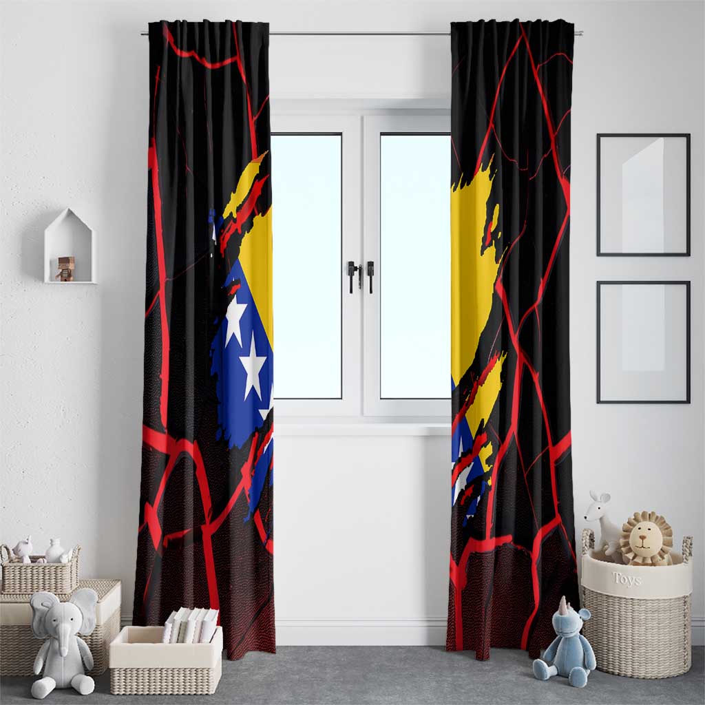 Bosnia and Herzegovina Flag Window Curtain with Dragon Shape - Fusion of National Pride & Sports Spirit