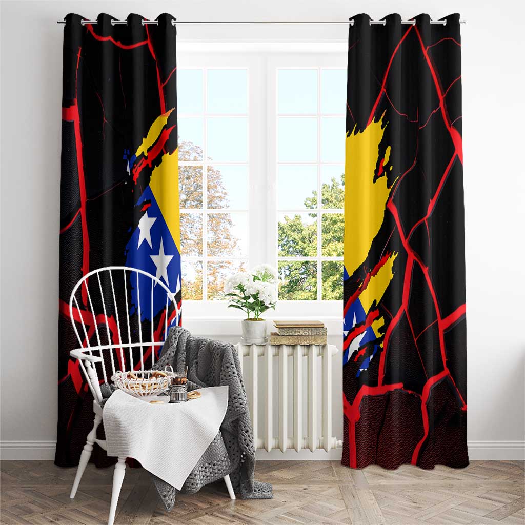 Bosnia and Herzegovina Flag Window Curtain with Dragon Shape - Fusion of National Pride & Sports Spirit