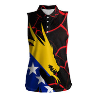 Bosnia and Herzegovina Flag Women Sleeveless Polo Shirt with Dragon Shape - Fusion of National Pride & Sports Spirit