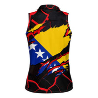 Bosnia and Herzegovina Flag Women Sleeveless Polo Shirt with Dragon Shape - Fusion of National Pride & Sports Spirit