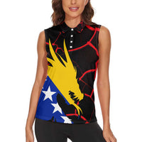 Bosnia and Herzegovina Flag Women Sleeveless Polo Shirt with Dragon Shape - Fusion of National Pride & Sports Spirit
