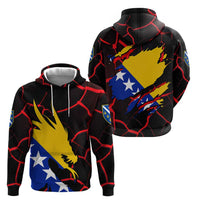 Bosnia and Herzegovina Flag Zip Hoodie with Dragon Shape - Fusion of National Pride & Sports Spirit
