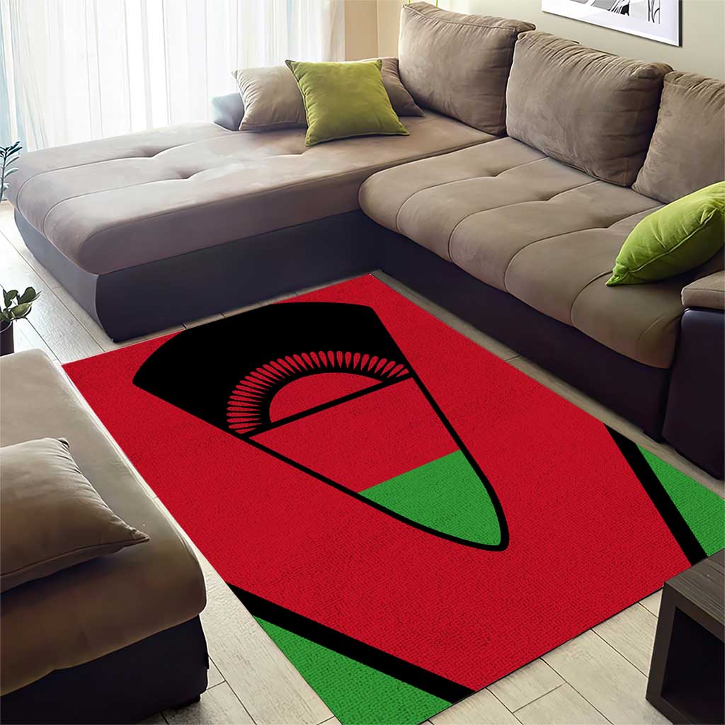 Malawi Flag Area Rug Colors Blended with National Emblem - Symbolic Design