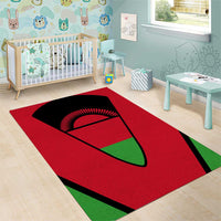 Malawi Flag Area Rug Colors Blended with National Emblem - Symbolic Design