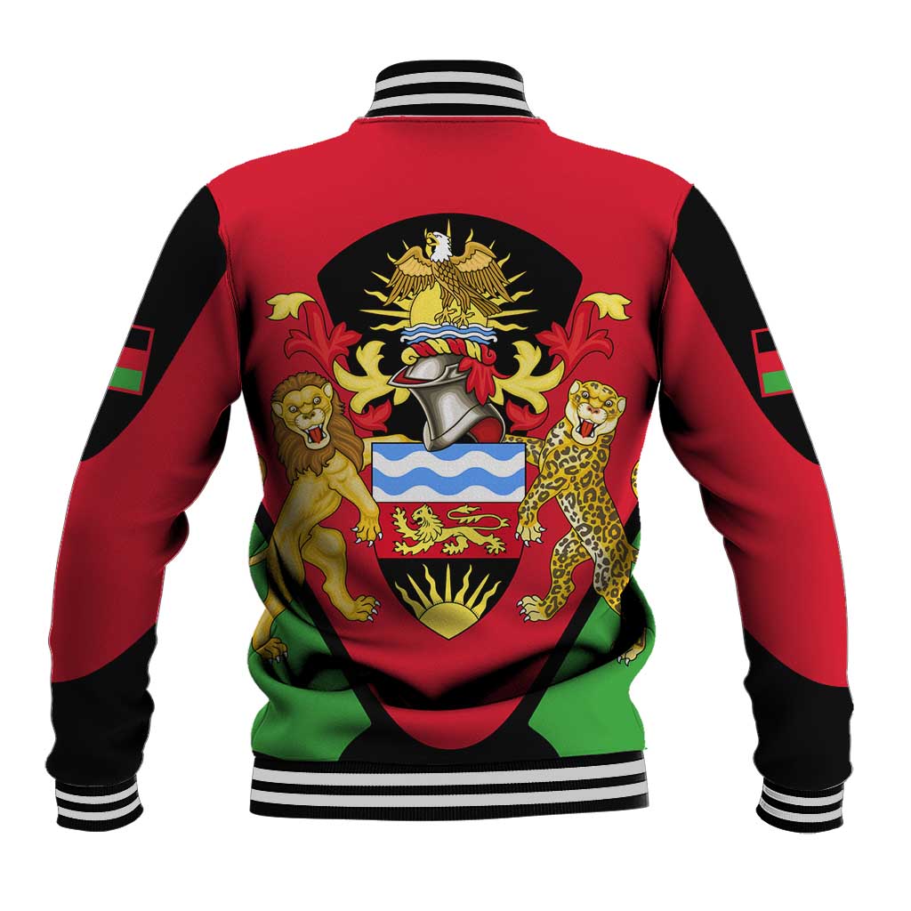 Malawi Flag Baseball Jacket Colors Blended with National Emblem - Symbolic Design