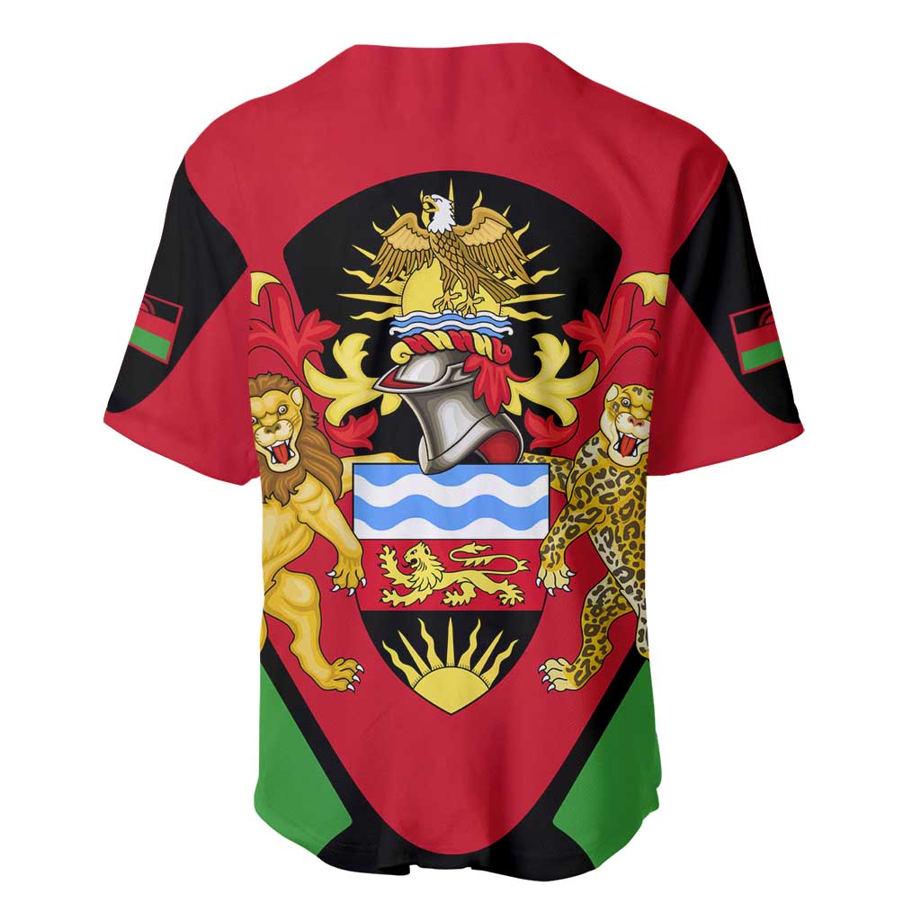 Malawi Flag Baseball Jersey Colors Blended with National Emblem - Symbolic Design
