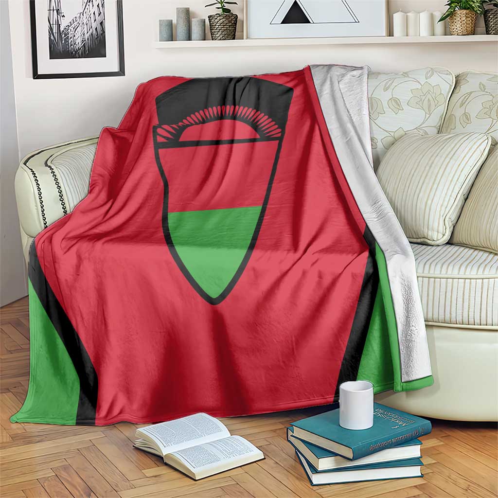 Malawi Flag Blanket Colors Blended with National Emblem - Symbolic Design