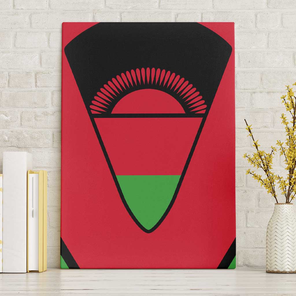 Malawi Flag Canvas Wall Art Colors Blended with National Emblem - Symbolic Design