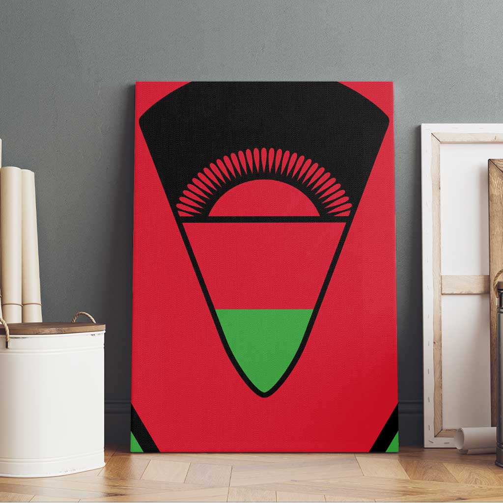 Malawi Flag Canvas Wall Art Colors Blended with National Emblem - Symbolic Design