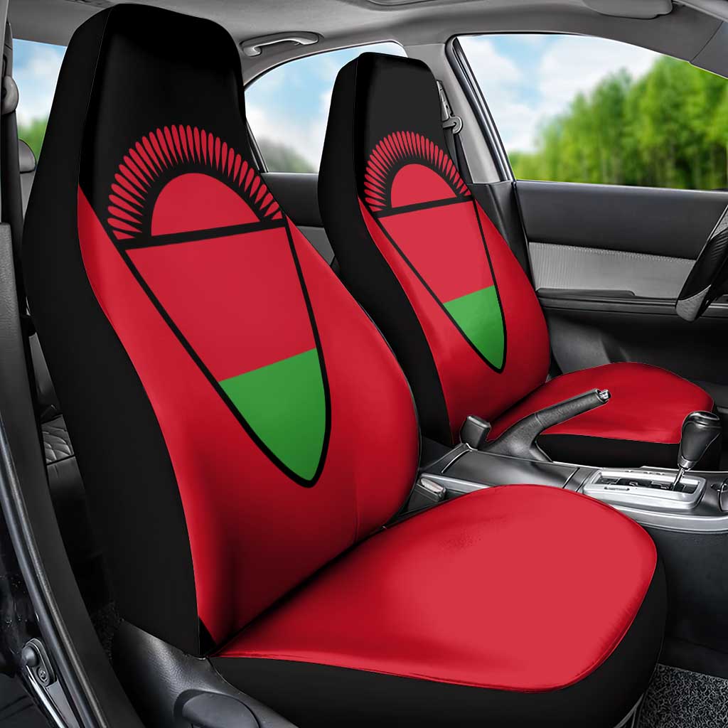 Malawi Flag Car Seat Cover Colors Blended with National Emblem - Symbolic Design