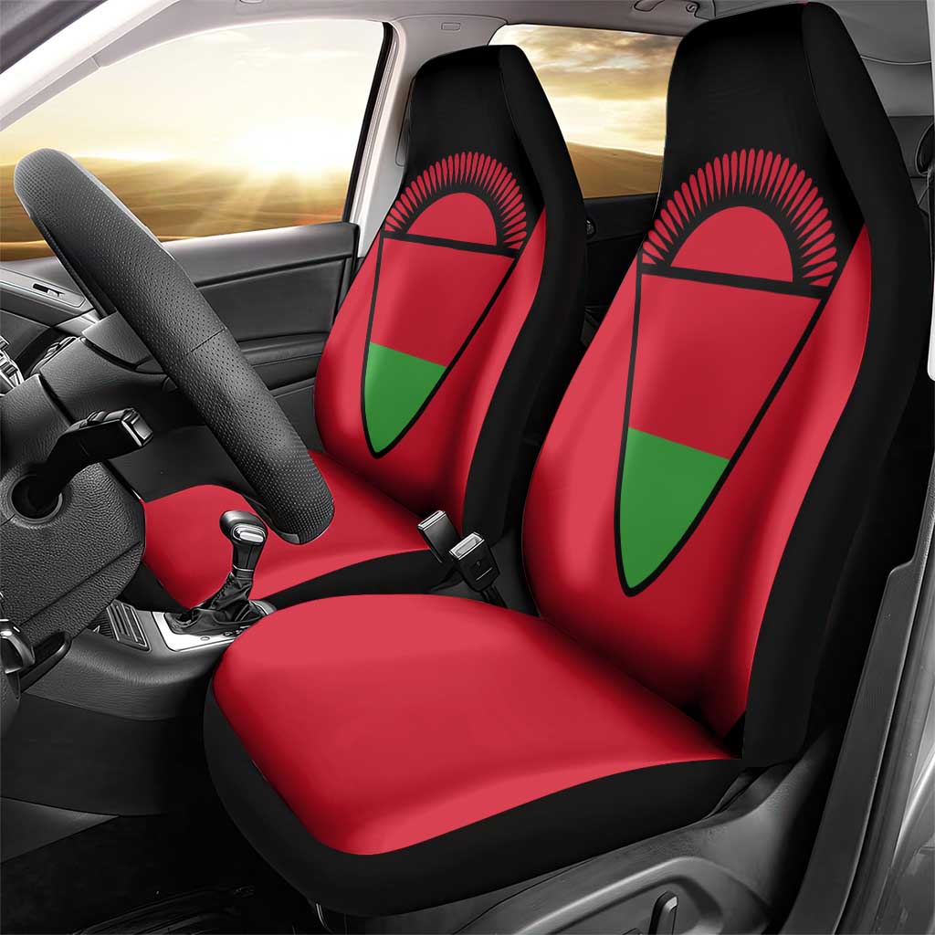 Malawi Flag Car Seat Cover Colors Blended with National Emblem - Symbolic Design