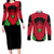 Malawi Flag Couples Matching Long Sleeve Bodycon Dress and Long Sleeve Button Shirt Colors Blended with National Emblem - Symbolic Design