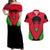 Malawi Flag Couples Matching Off Shoulder Maxi Dress and Hawaiian Shirt Colors Blended with National Emblem - Symbolic Design