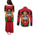 Malawi Flag Couples Matching Puletasi and Long Sleeve Button Shirt Colors Blended with National Emblem - Symbolic Design