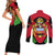 Malawi Flag Couples Matching Short Sleeve Bodycon Dress and Long Sleeve Button Shirt Colors Blended with National Emblem - Symbolic Design