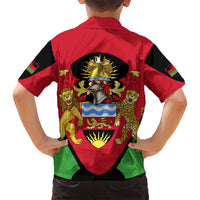Malawi Flag Family Matching Long Sleeve Bodycon Dress and Hawaiian Shirt Colors Blended with National Emblem - Symbolic Design