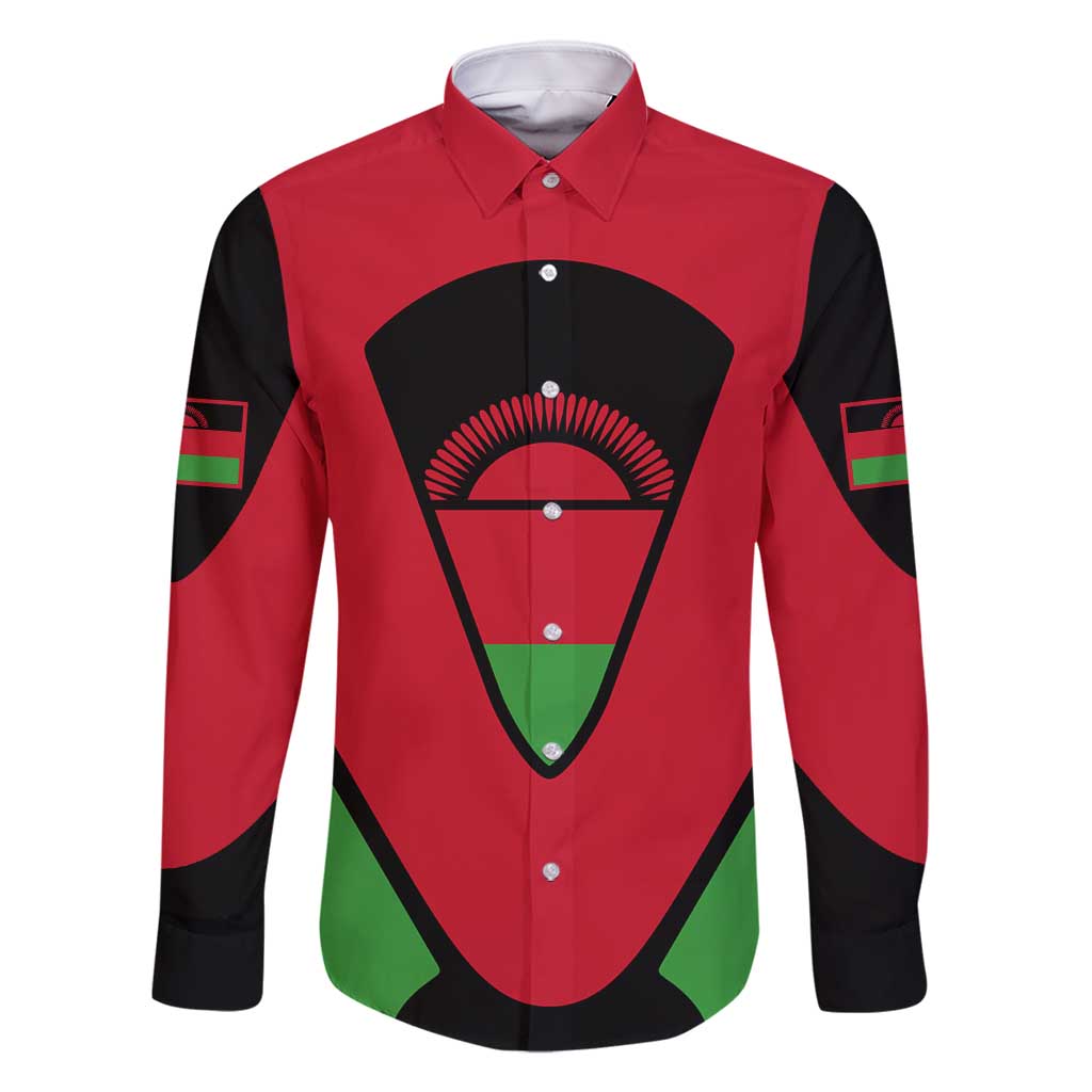 Malawi Flag Family Matching Long Sleeve Bodycon Dress and Hawaiian Shirt Colors Blended with National Emblem - Symbolic Design