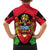 Malawi Flag Family Matching Off The Shoulder Long Sleeve Dress and Hawaiian Shirt Colors Blended with National Emblem - Symbolic Design