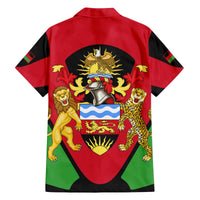 Malawi Flag Family Matching Off The Shoulder Long Sleeve Dress and Hawaiian Shirt Colors Blended with National Emblem - Symbolic Design