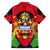 Malawi Flag Family Matching Off The Shoulder Long Sleeve Dress and Hawaiian Shirt Colors Blended with National Emblem - Symbolic Design