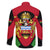 Malawi Flag Family Matching Off The Shoulder Long Sleeve Dress and Hawaiian Shirt Colors Blended with National Emblem - Symbolic Design