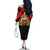 Malawi Flag Family Matching Off The Shoulder Long Sleeve Dress and Hawaiian Shirt Colors Blended with National Emblem - Symbolic Design