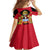 Malawi Flag Family Matching Off Shoulder Maxi Dress and Hawaiian Shirt Colors Blended with National Emblem - Symbolic Design