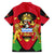 Malawi Flag Family Matching Off Shoulder Maxi Dress and Hawaiian Shirt Colors Blended with National Emblem - Symbolic Design