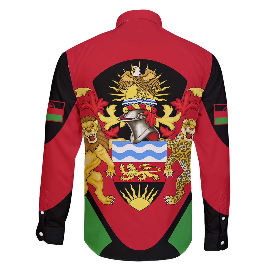 Malawi Flag Family Matching Off Shoulder Maxi Dress and Hawaiian Shirt Colors Blended with National Emblem - Symbolic Design