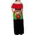 Malawi Flag Family Matching Off Shoulder Maxi Dress and Hawaiian Shirt Colors Blended with National Emblem - Symbolic Design