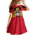 Malawi Flag Family Matching Off Shoulder Short Dress and Hawaiian Shirt Colors Blended with National Emblem - Symbolic Design