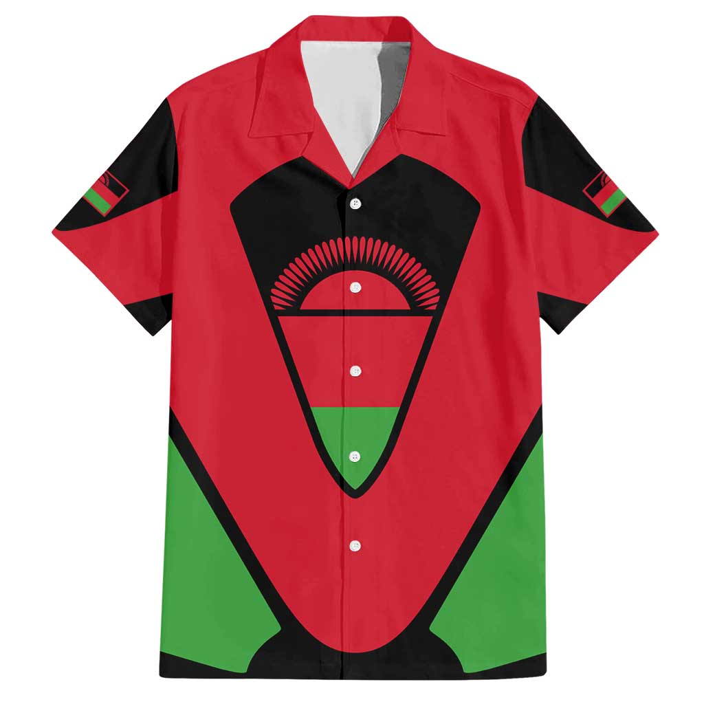 Malawi Flag Family Matching Short Sleeve Bodycon Dress and Hawaiian Shirt Colors Blended with National Emblem - Symbolic Design