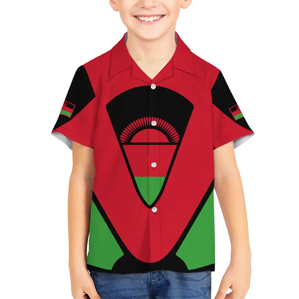 Malawi Flag Family Matching Short Sleeve Bodycon Dress and Hawaiian Shirt Colors Blended with National Emblem - Symbolic Design