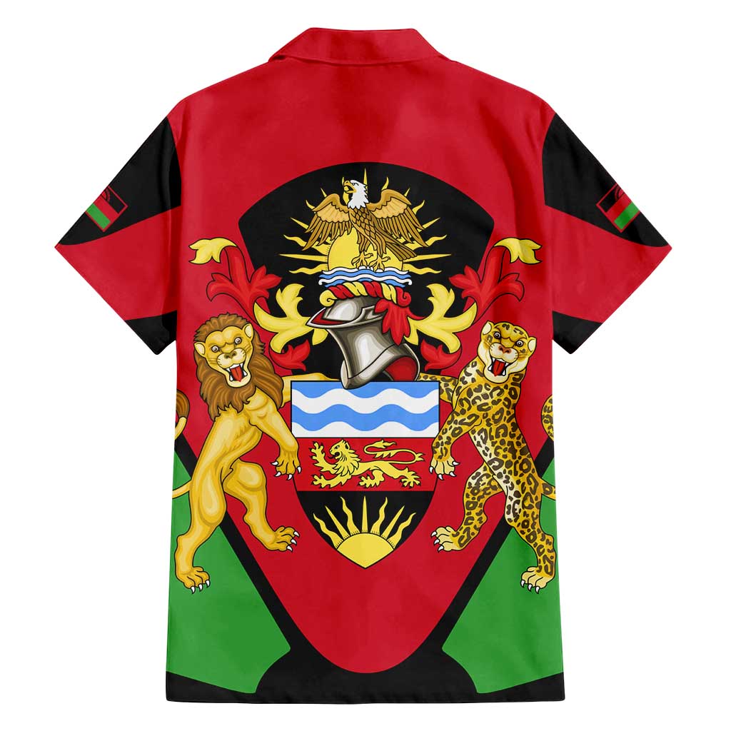 Malawi Flag Family Matching Summer Maxi Dress and Hawaiian Shirt Colors Blended with National Emblem - Symbolic Design
