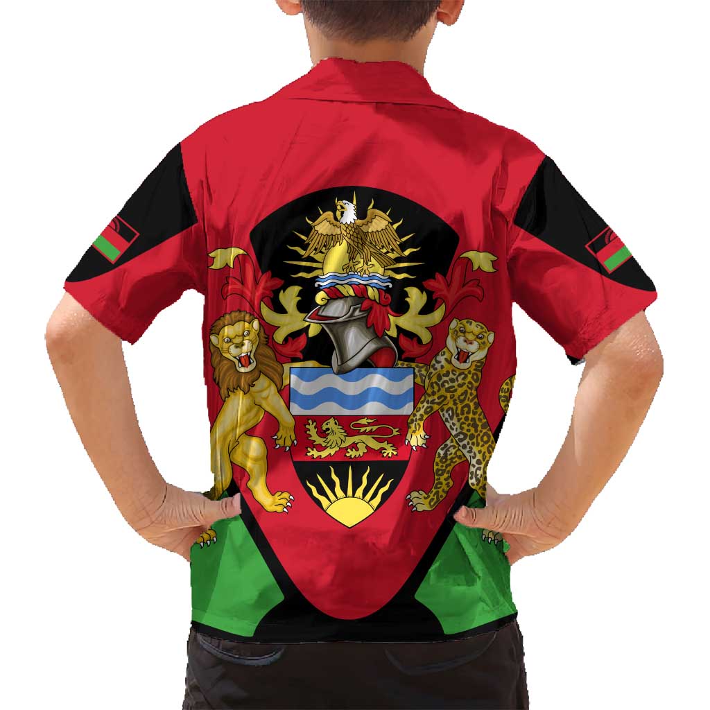 Malawi Flag Family Matching Tank Maxi Dress and Hawaiian Shirt Colors Blended with National Emblem - Symbolic Design