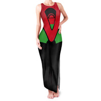 Malawi Flag Family Matching Tank Maxi Dress and Hawaiian Shirt Colors Blended with National Emblem - Symbolic Design