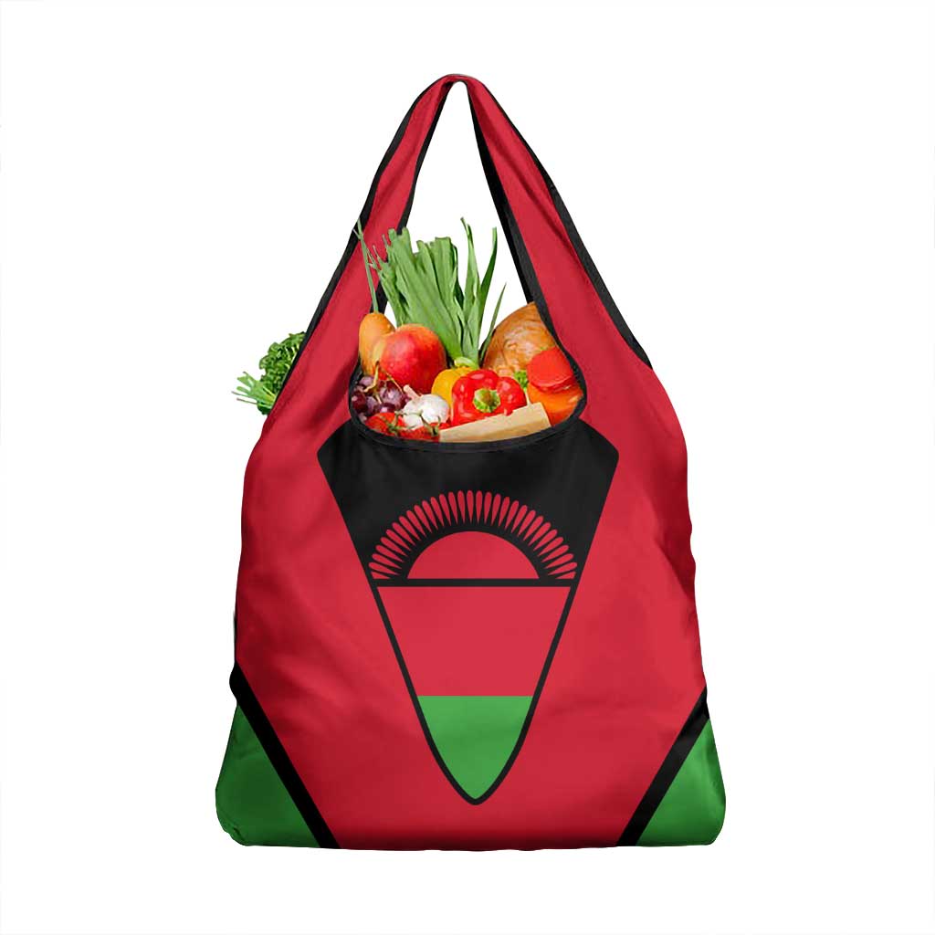 Malawi Flag Grocery Bag Colors Blended with National Emblem - Symbolic Design