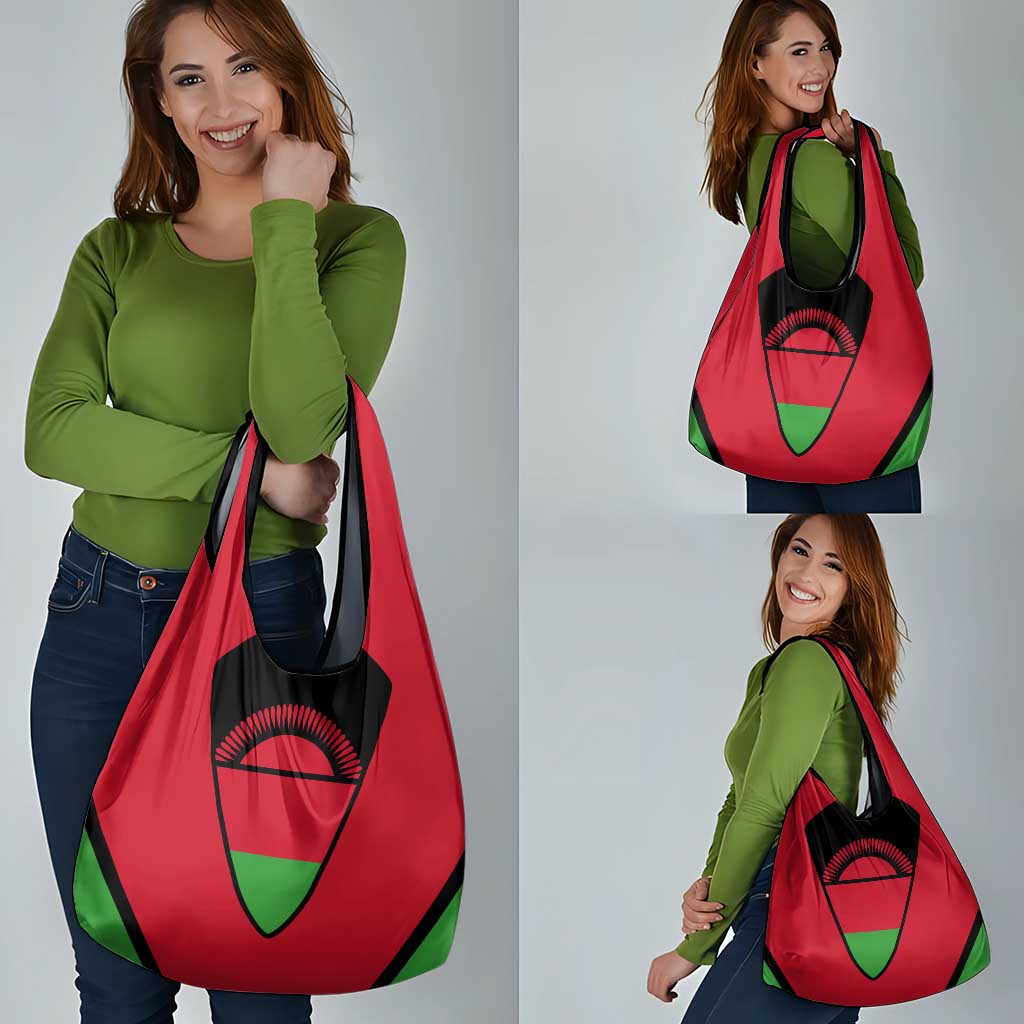 Malawi Flag Grocery Bag Colors Blended with National Emblem - Symbolic Design