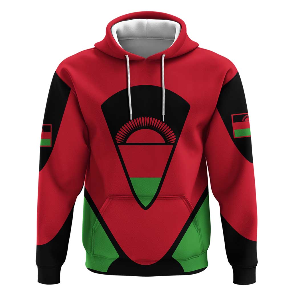 Malawi Flag Hoodie Colors Blended with National Emblem - Symbolic Design