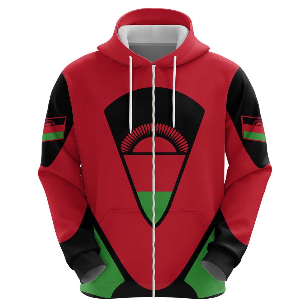 Malawi Flag Hoodie Colors Blended with National Emblem - Symbolic Design