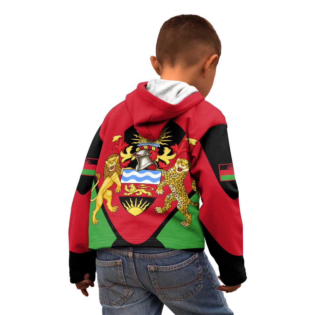 Malawi Flag Kid Hoodie Colors Blended with National Emblem - Symbolic Design