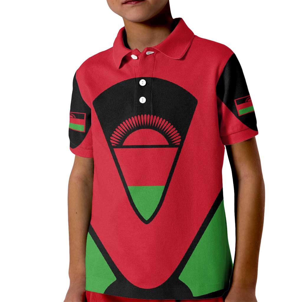 Malawi Flag Kid Polo Shirt Colors Blended with National Emblem - Symbolic Design