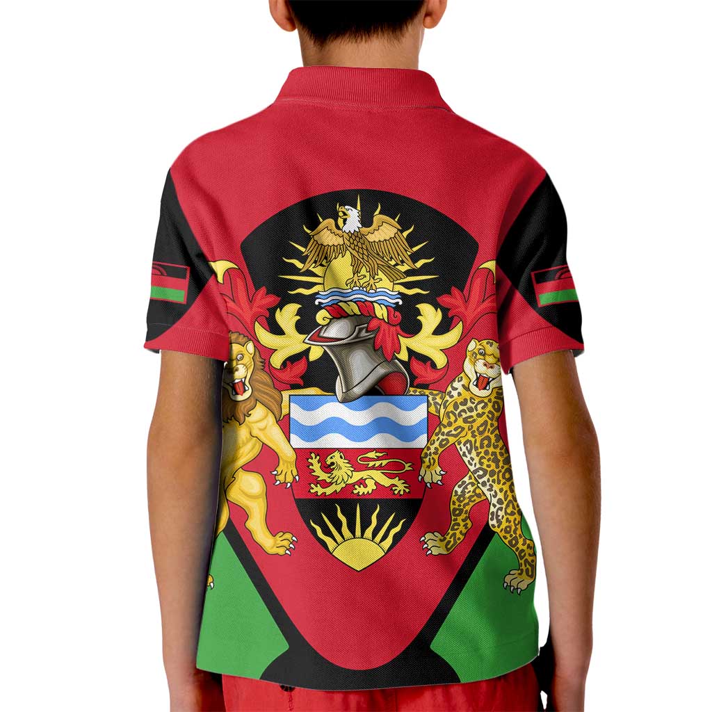 Malawi Flag Kid Polo Shirt Colors Blended with National Emblem - Symbolic Design