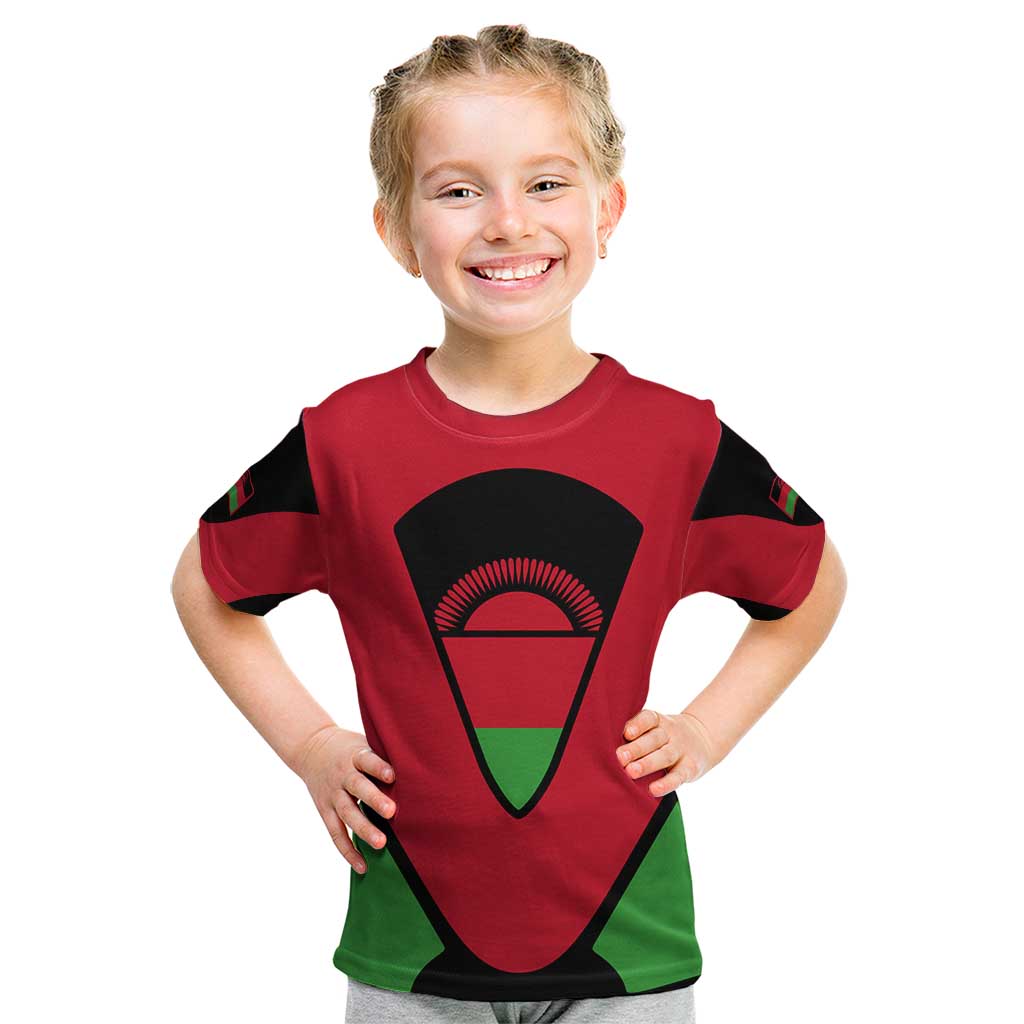Malawi Flag Kid T Shirt Colors Blended with National Emblem - Symbolic Design