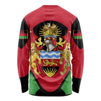 Malawi Flag Long Sleeve Shirt Colors Blended with National Emblem - Symbolic Design
