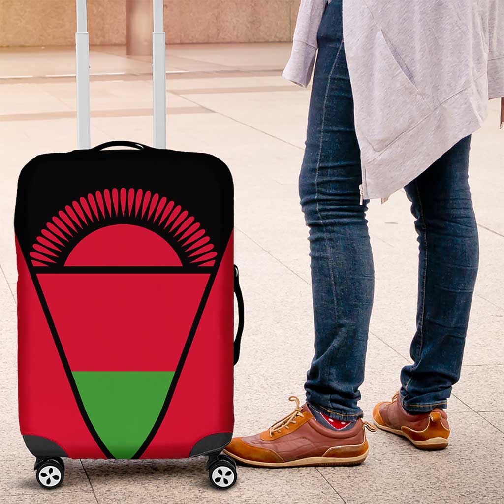 Malawi Flag Luggage Cover Colors Blended with National Emblem - Symbolic Design